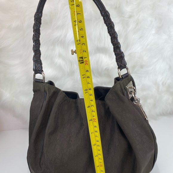 💯% AUTHENTIC CHRISTIAN DIOR Nylon Monogram Lovely Hobo Brown - Picture 15 of 15
